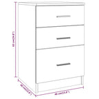 Comodino Rovere Fumo 40x40x63 cm in Legno Multistrato