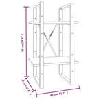 Libreria a 2 Ripiani Grigio Sonoma 40x30x70cm Legno Multistrato
