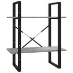 Libreria a 2 Ripiani Grigio Sonoma 60x30x70cm Legno Multistrato