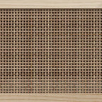 Mobile TV Bianco 80x30x40 cm Massello Pino e Rattan Naturale