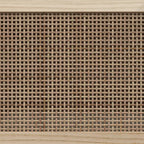 Mobile TV Nero 80x30x40 cm Massello Pino e Rattan Naturale