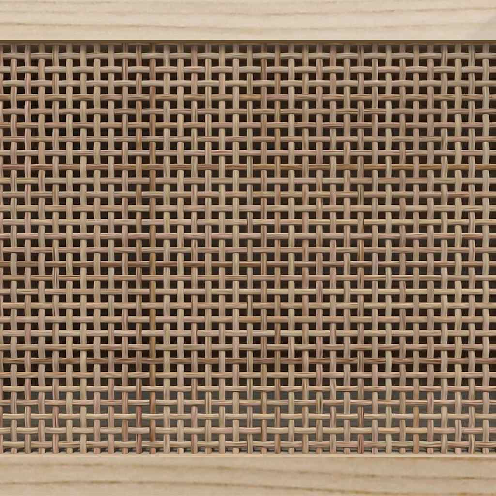 Mobile TV Marrone 80x30x40 cm Massello Pino e Rattan Naturale