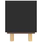 Mobile TV Nero 105x30x40 cm Massello Pino e Rattan Naturale