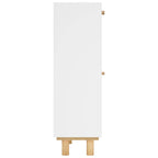 Scarpiera Bianca 52x25x80cm Legno Multistrato e Rattan Naturale