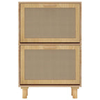 Scarpiera Marrone52x25x80cm Legno Multistrato e Rattan Naturale