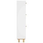 Scarpiera Bianca52x25x115cm Legno Multistrato e Rattan Naturale