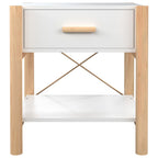 Tavolini da Letto 2pz Bianchi 42x38x45 cm in Legno Multistrato