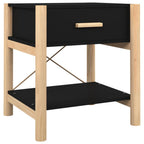 Tavolini da Letto 2pz Nero 42x38x45 cm in Legno Multistrato