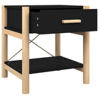 Tavolini da Letto 2pz Nero 42x38x45 cm in Legno Multistrato