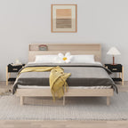 Tavolini da Letto 2pz Nero 42x38x45 cm in Legno Multistrato