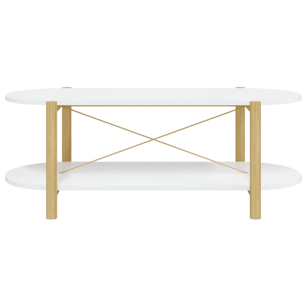 Tavolino da Salotto Bianco 110x48x40 cm in Legno Multistrato