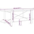 Tavolino da Salotto Nero 110x48x40 cm in Legno Multistrato