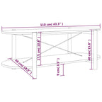 Tavolino da Salotto 110x48x40 cm in Legno Multistrato