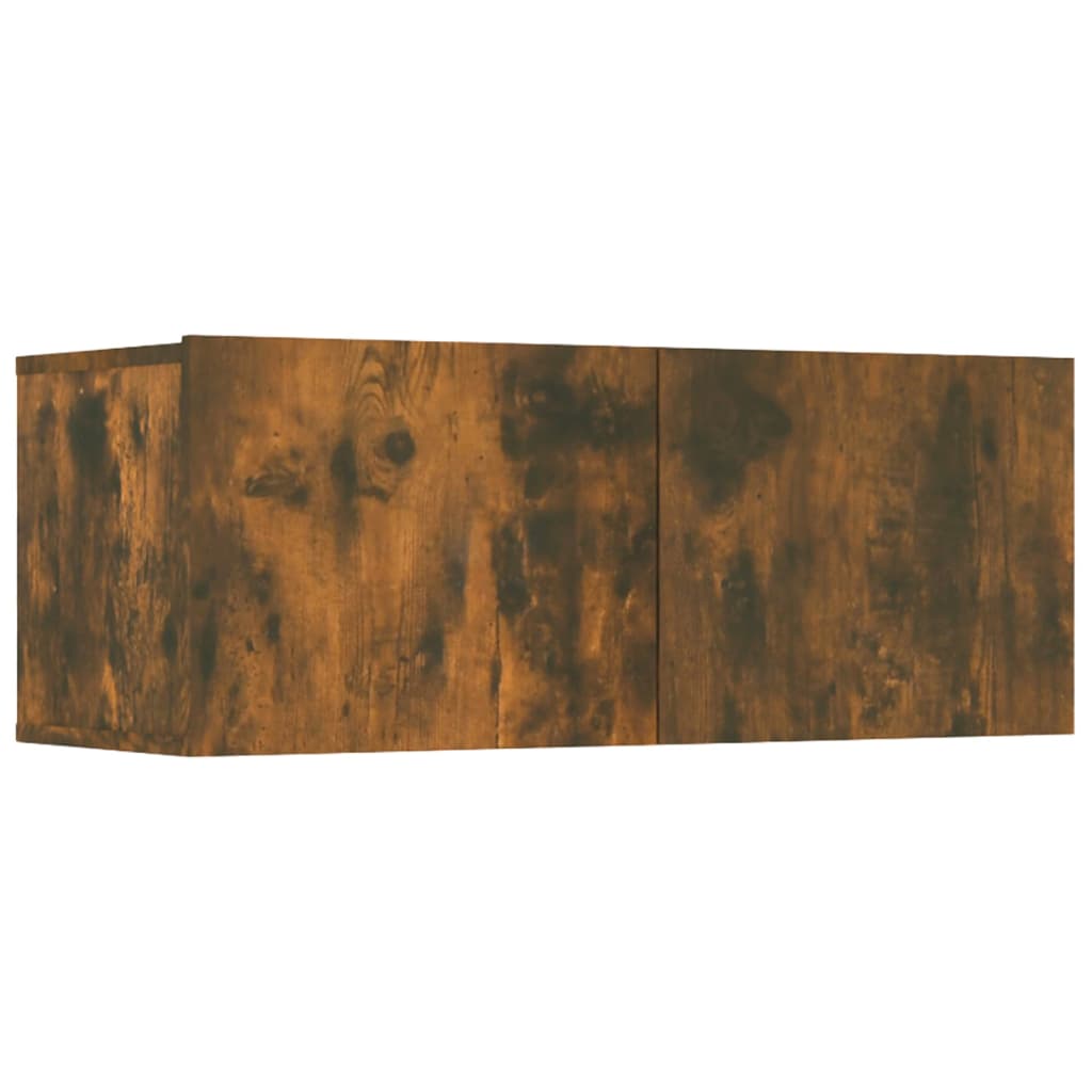 Mobili TV 4 pz Rovere Fumo 80x30x30 cm in Legno Multistrato
