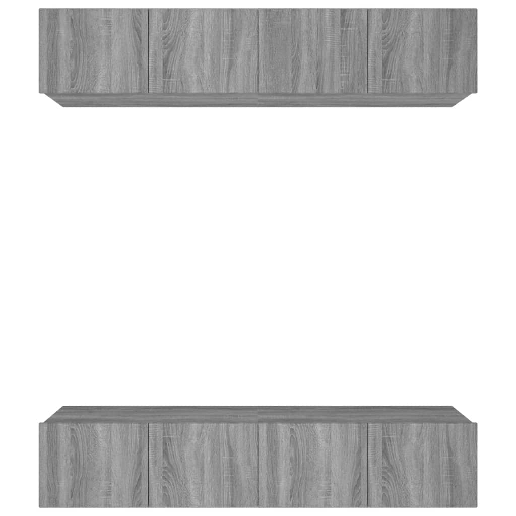 Mobili TV 4 pz Grigi Sonoma 80x30x30 cm in Legno Multistrato