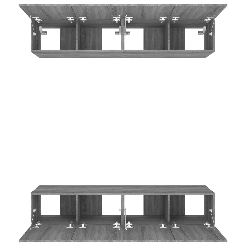 Mobili TV 4 pz Grigi Sonoma 80x30x30 cm in Legno Multistrato