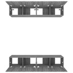 Mobili TV 4 pz Grigi Sonoma 80x30x30 cm in Legno Multistrato