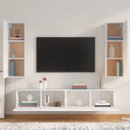 Set di Mobili Porta TV 4 pz Bianco in Legno Multistrato