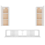 Set di Mobili Porta TV 4 pz Bianco in Legno Multistrato