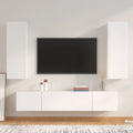 Set di Mobili Porta TV 4 pz Bianco in Legno Multistrato