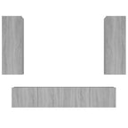 Set di Mobili Porta TV 4 pz Grigio Sonoma in Legno Multistrato