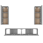 Set di Mobili Porta TV 4 pz Grigio Sonoma in Legno Multistrato