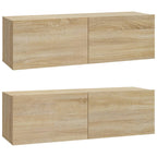 Set di Mobili Porta TV 4 pz Rovere Sonoma in Legno Multistrato