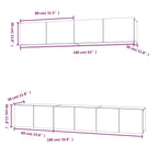 Set di Mobili Porta TV 5 pz Grigio Cemento in Legno Multistrato