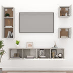 Set di Mobili Porta TV 5 pz Grigio Cemento in Legno Multistrato