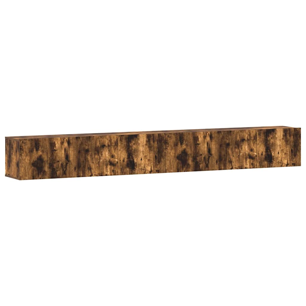 Set Mobili Porta TV 3 pz Rovere Fumo in Legno Multistrato