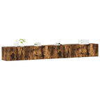 Set Mobili Porta TV 3 pz Rovere Fumo in Legno Multistrato