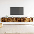 Set Mobili Porta TV 3 pz Rovere Fumo in Legno Multistrato