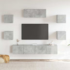Set di Mobili Porta TV 7 pz Grigio Cemento in Legno Multistrato