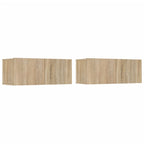 Set di Mobili Porta TV 4 pz Rovere Sonoma in Legno Multistrato