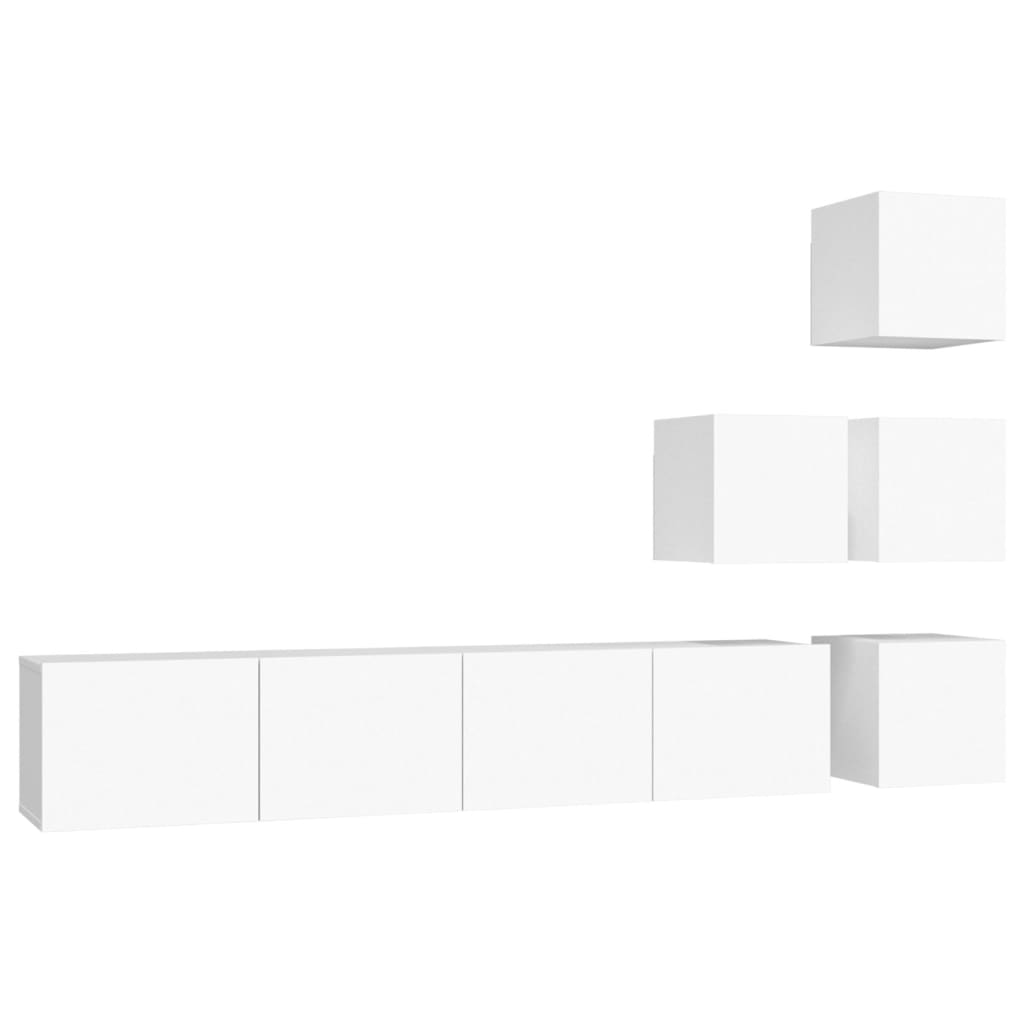 Mobile Porta TV a Parete Bianco in Legno Multistrato