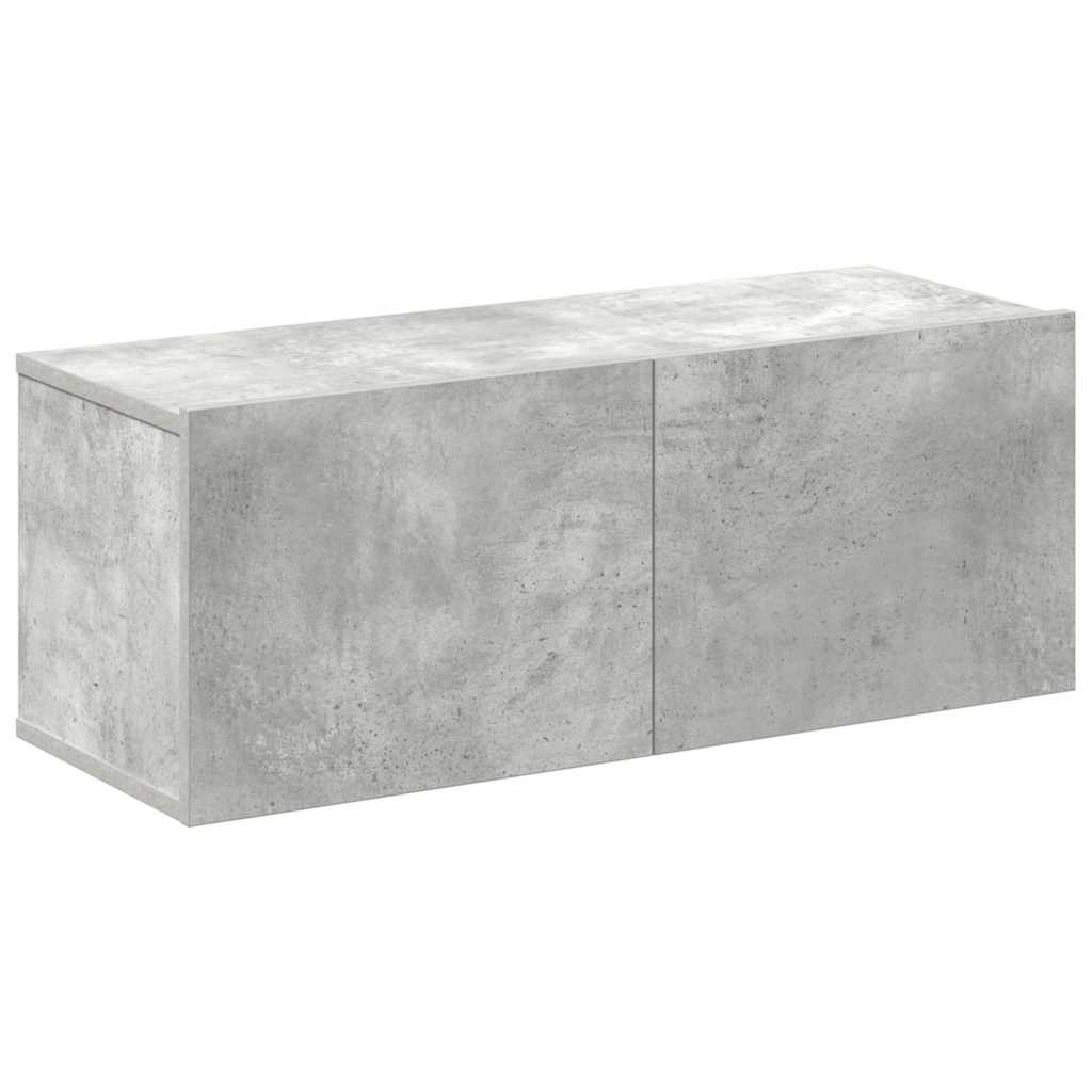 Set di Mobili Porta TV 4 pz Grigio Cemento in Legno Multistrato