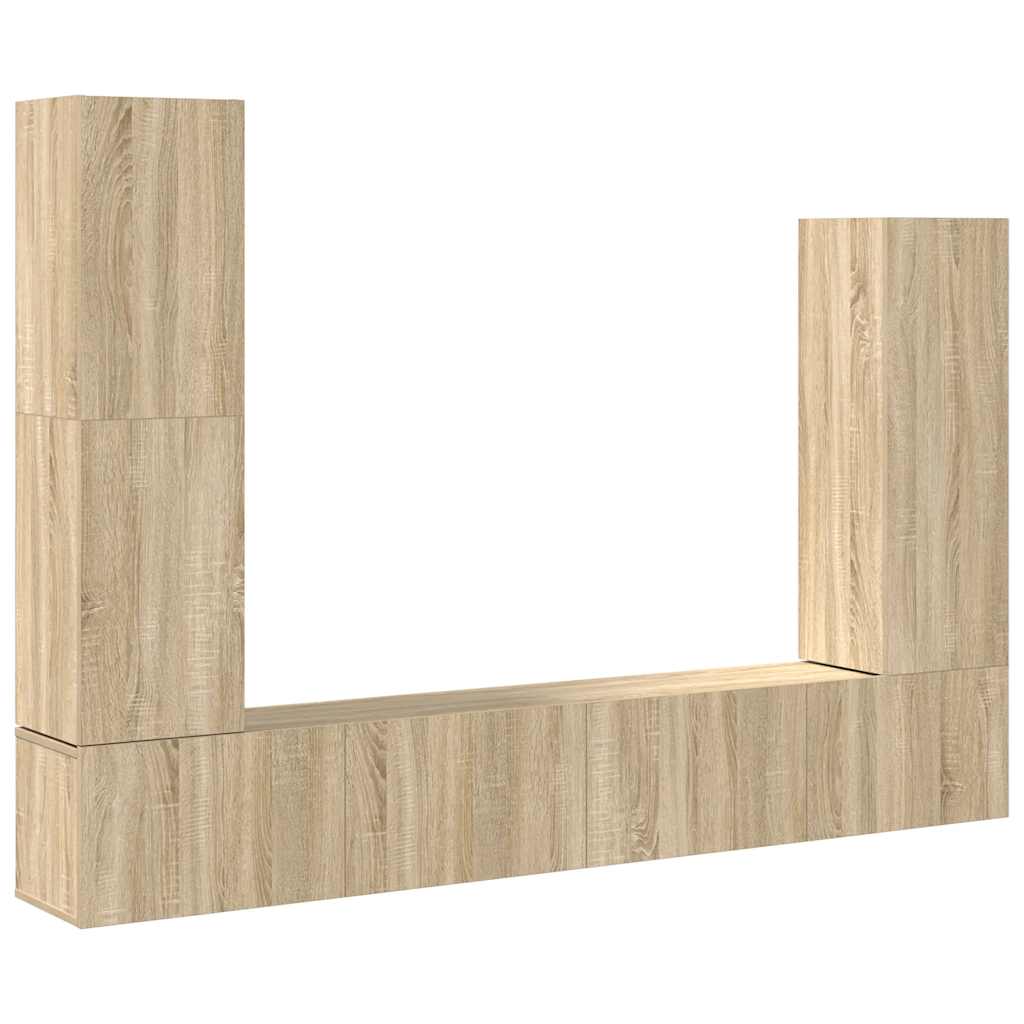 Set di Mobili Porta TV 4 pz Rovere Sonoma in Legno Multistrato