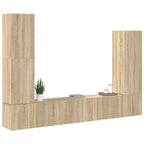 Set di Mobili Porta TV 4 pz Rovere Sonoma in Legno Multistrato
