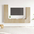 Set di Mobili Porta TV 4 pz Rovere Sonoma in Legno Multistrato