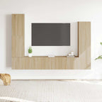 Set di Mobili Porta TV 4 pz Rovere Sonoma in Legno Multistrato
