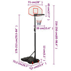 Supporto per Pallacanestro Bianco 216-250 cm Polietilene