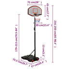 Supporto per Pallacanestro Nero 216-250 cm Polietilene