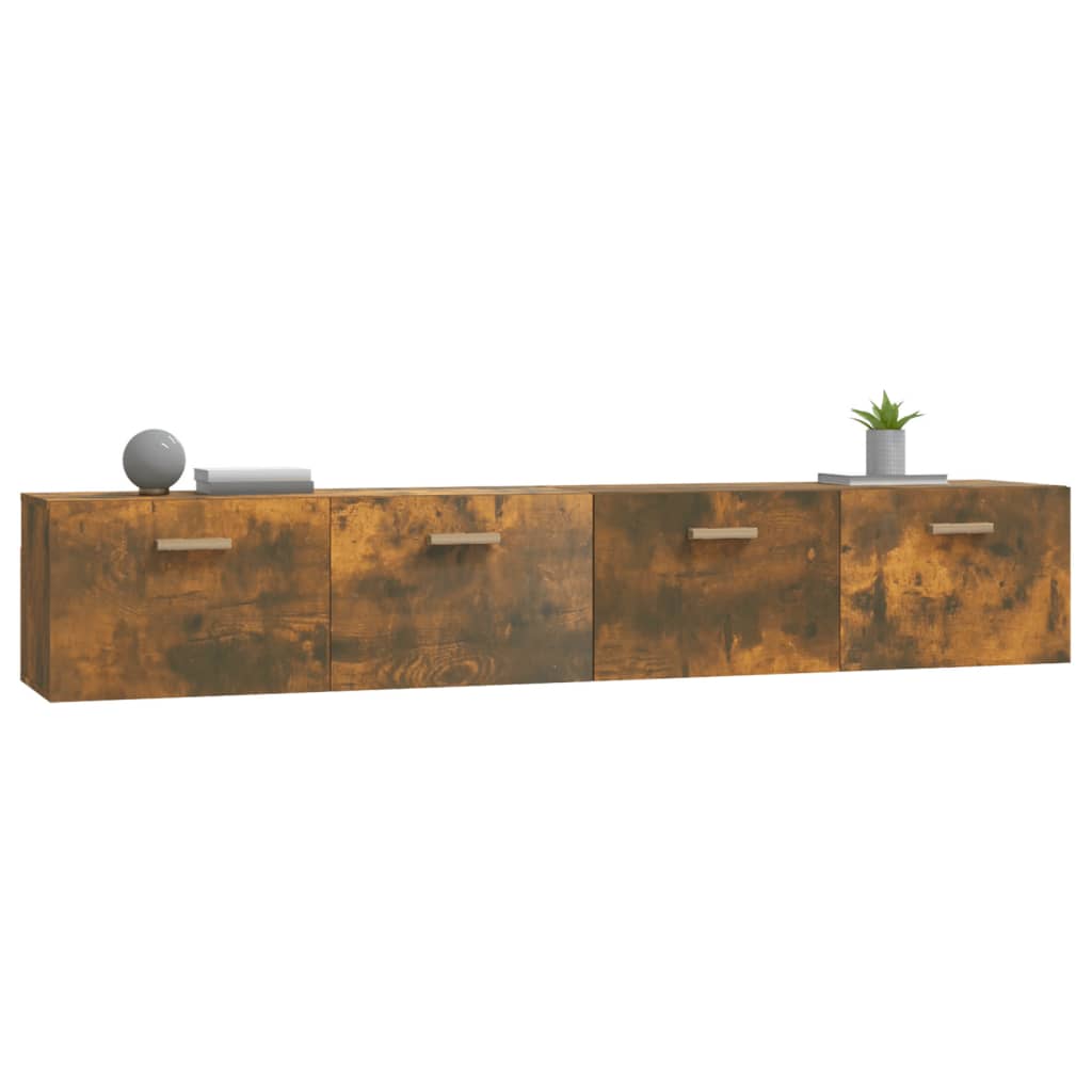 Mobili Parete 2 pz Rovere Fumo 100x36,5x35 cm Legno Multistrato