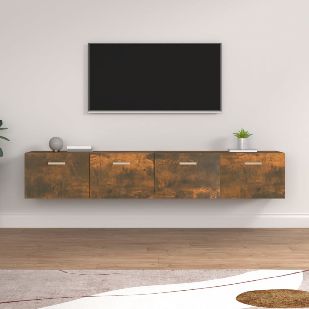 Mobili Parete 2 pz Rovere Fumo 100x36,5x35 cm Legno Multistrato