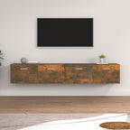 Mobili Parete 2 pz Rovere Fumo 100x36,5x35 cm Legno Multistrato
