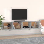 Mobili Parete 2 pz Grigio Cemento 100x36,5x35 cm in Multistrato