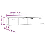 Mobili Parete 2 pz Grigio Cemento 100x36,5x35 cm in Multistrato