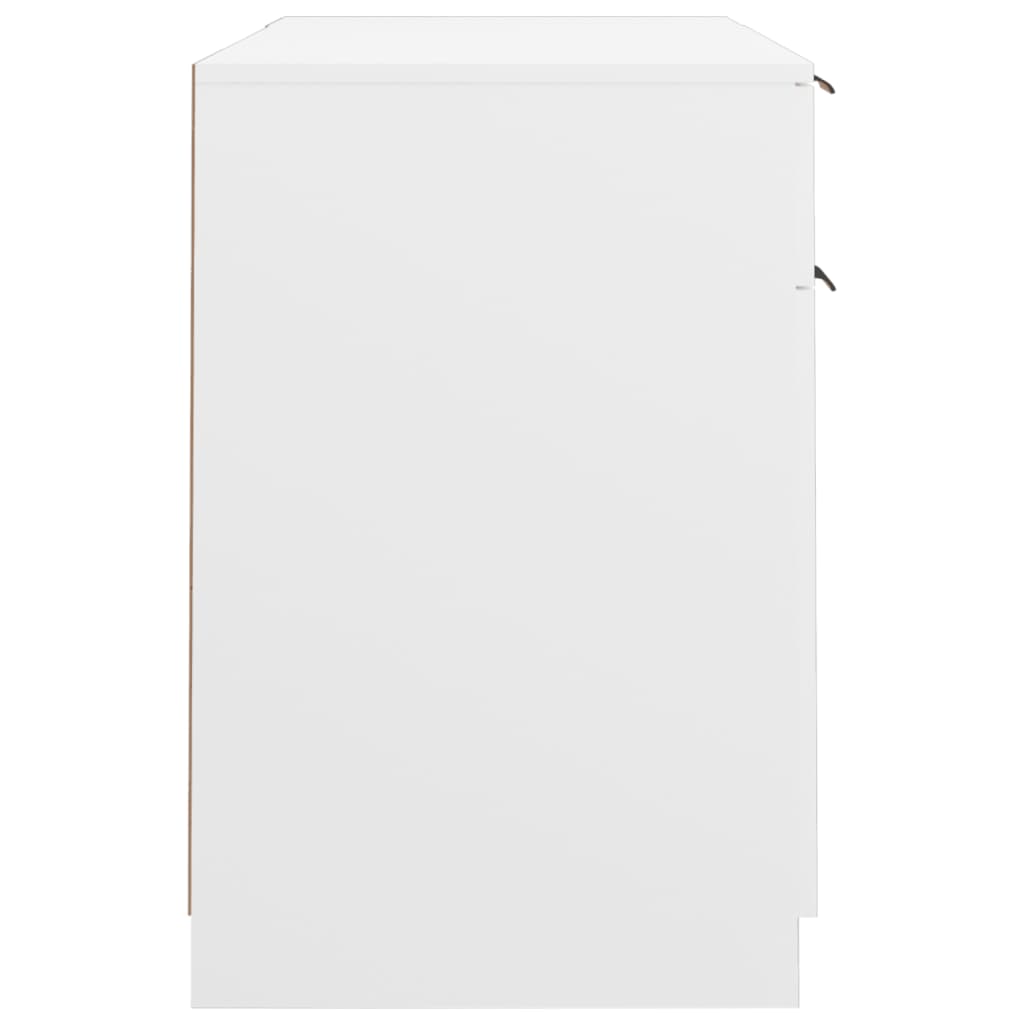 Scrivania con Mobile Laterale Bianco in Legno Multistrato