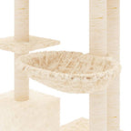 Albero per Gatti con Tiragraffi in Sisal Crema 142 cm
