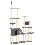 Albero per Gatti con Tiragraffi in Sisal Grigio Scuro 279 cm